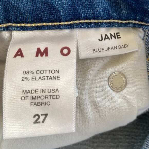98% Cotton Womens AMO "Jane" Blue Jean Baby Bootcut Jeans 27 Classic and Preppy - Picture 3 of 5